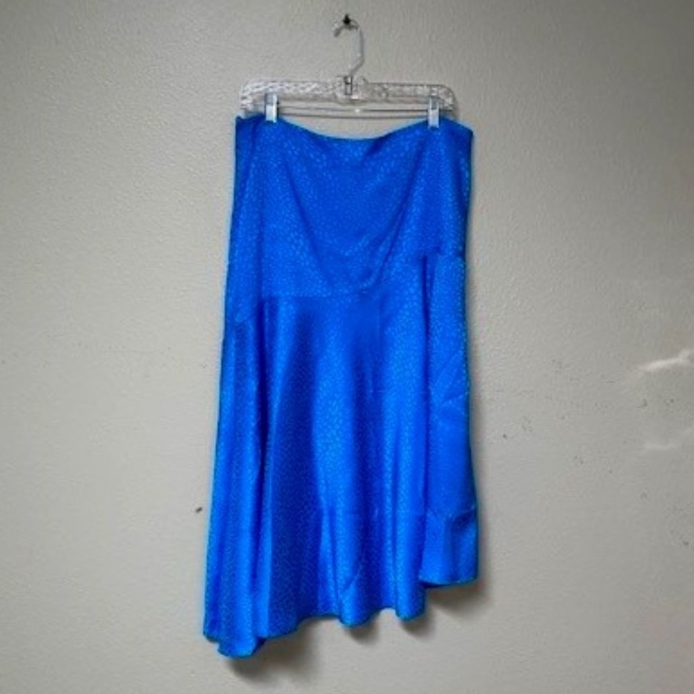 NWT Rebecca Minkoff Assymetrical Blue Leopard Pattern Skirt (Large)